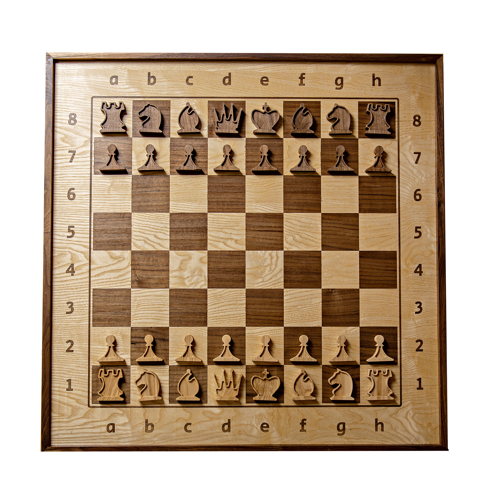 Ash Wood Handcrafted ChessboArt artistic chess set with magnets