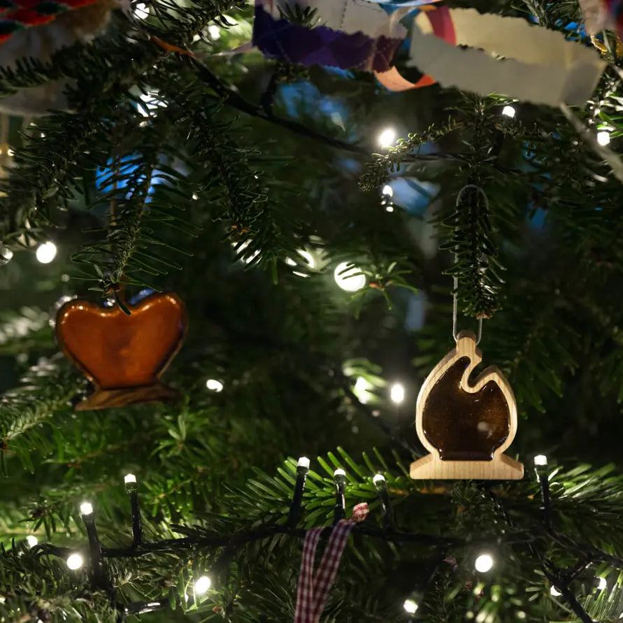 Chess Bishop and King on the Christmas tree