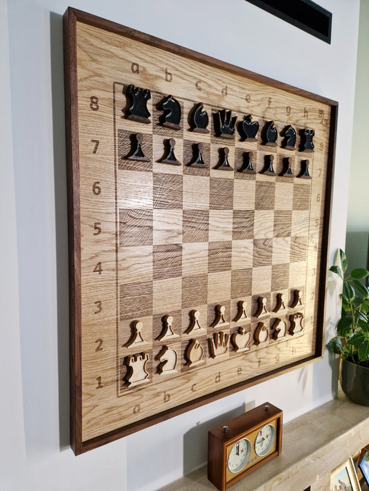 ChessboRN Large hanging Chess Set, black chess pieces with resin