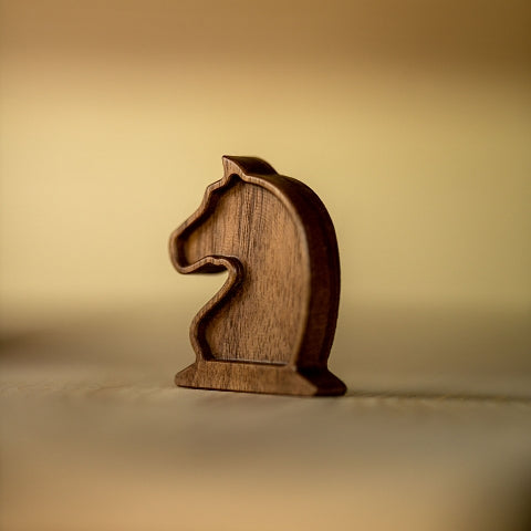 Dark Chess Knight with magnets for hanging