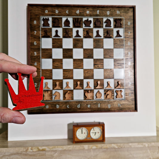 Chess Pieces with magnets and red flet
