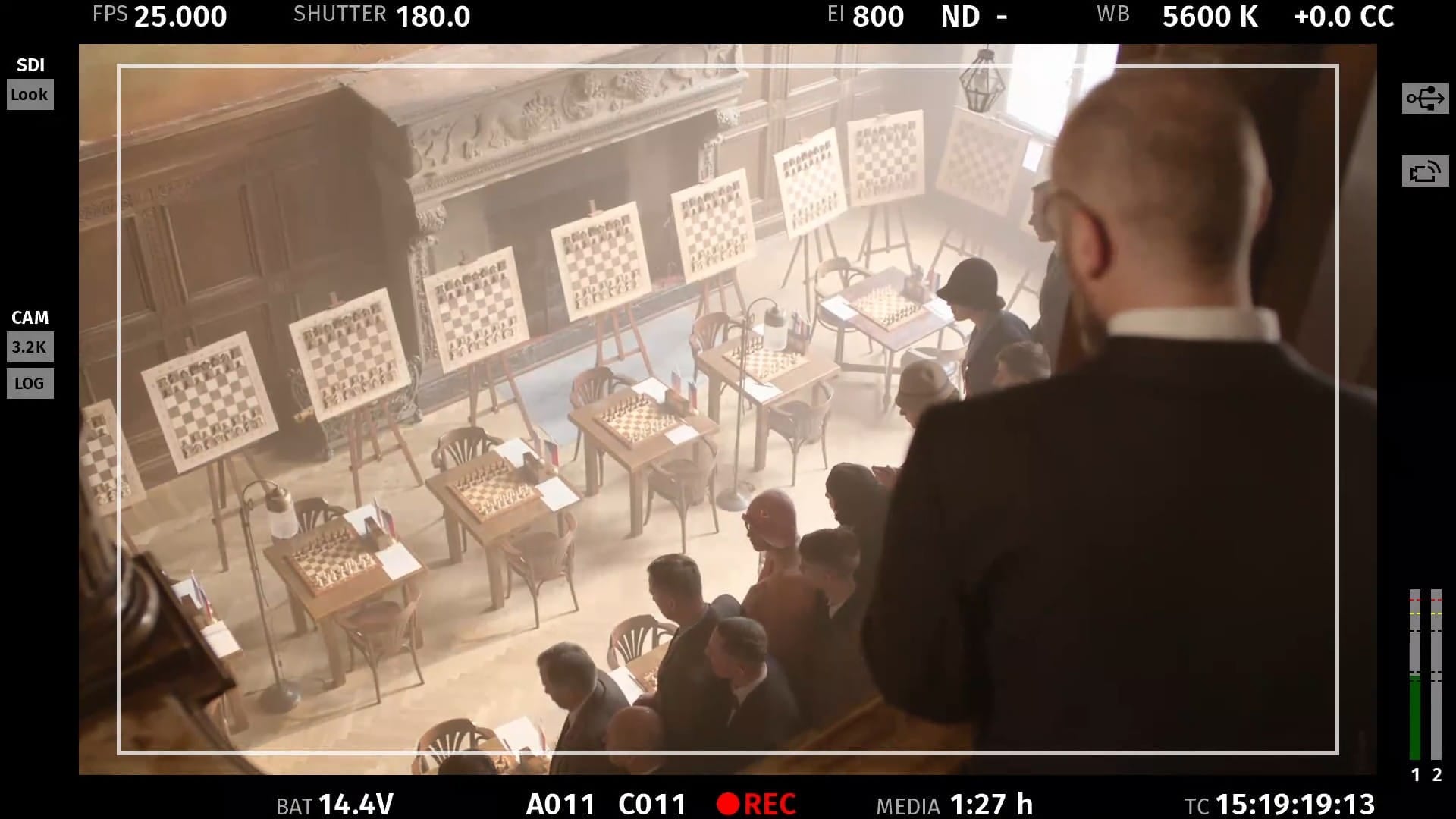 A frame from a film about chess