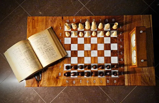 Acacia loft chess table - small and loft