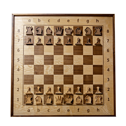 Ash Wood Handcrafted ChessboArt artistic chess set with magnets
