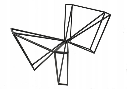 Durable black steel structure with pre-drilled holes – perfect for resin-inlay tabletops