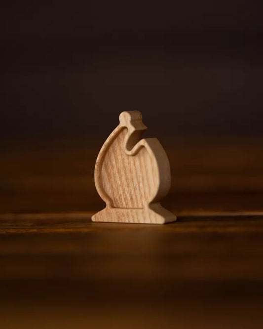 Ligh Chess Bishop, wood pieces with magnets for hanging