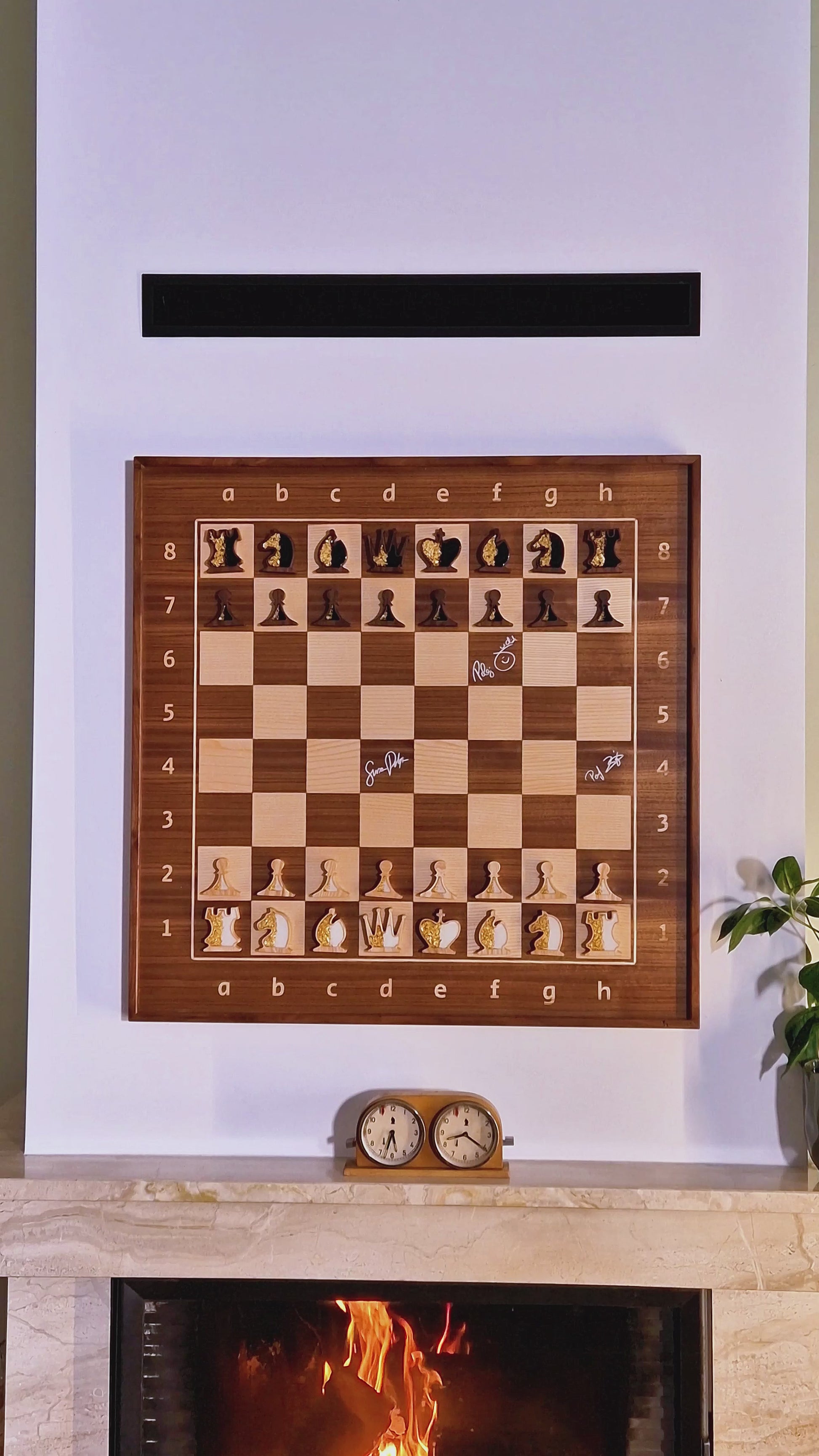 A chess trap shown on the ChessboArt800 demonstration board in the American Walnut version.